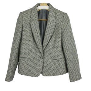 St. Michael Tweed blazer Jacket Wool Gray Germany EU 38 US 6 Vintage Luxury